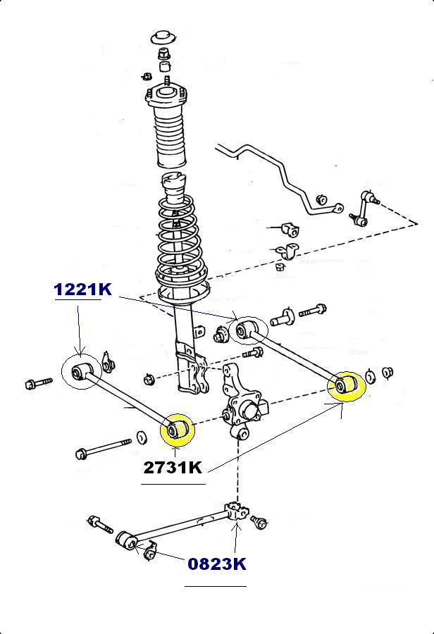 2000 toyota camry rear suspension diagram #2